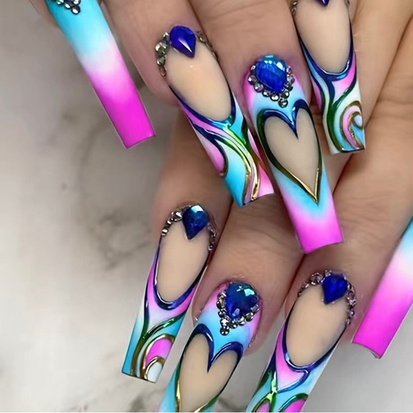 NWT Extra Long 24 PCS Press On Nails - Picture 7 of 7